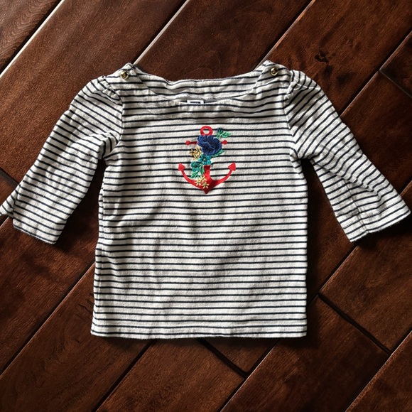 Janie ans Jack Striped Nautical Anchor Tee - Toddler Girls - Picture 1 of 4